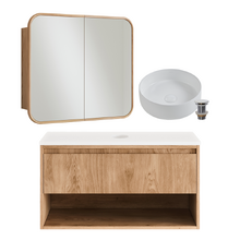 Mabel II 900mm Wall Hung Vanity &  Shaving Cabinet Package